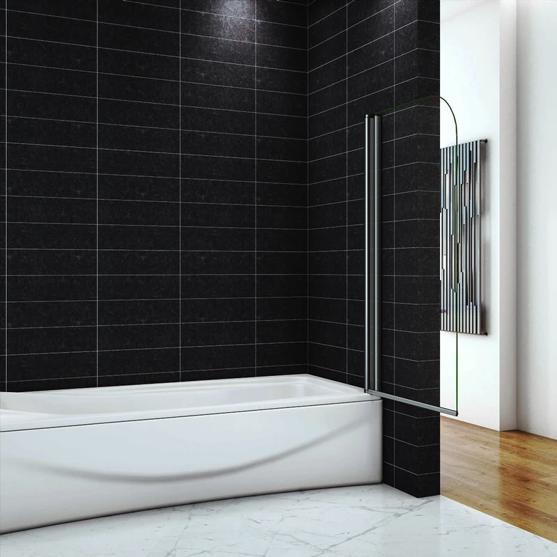 Pare-baignoire 80x140cm Océan écran de baignoire 6mm verre anticalcaire