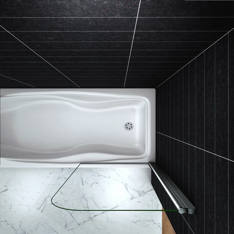 Pare-baignoire 80x140cm Océan écran de baignoire 6mm verre anticalcaire