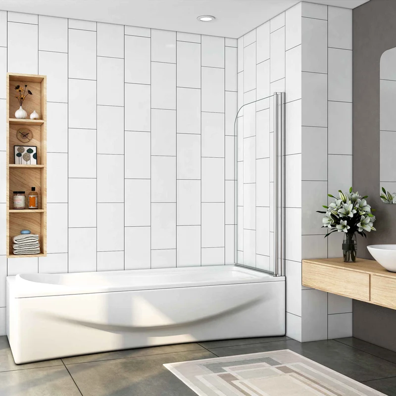 Pare-baignoire 70x130cm Océan écran de baignoire 5mm verre anticalcaire
