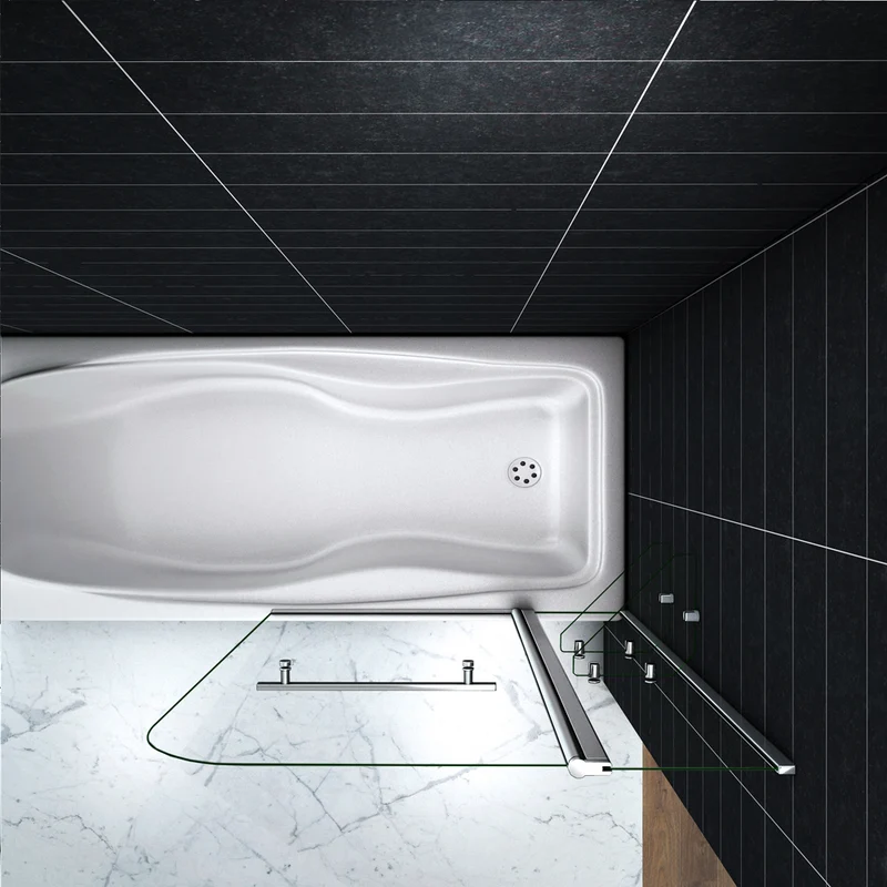 Pare-baignoire 100 / 120x140cm Océan écran de baignoire 6mm verre de sécurité