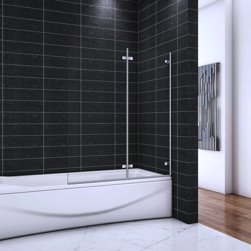 Pare-baignoire 100 / 110 / 120 x140cm Océan écran de baignoire 5mm verre de sécurité