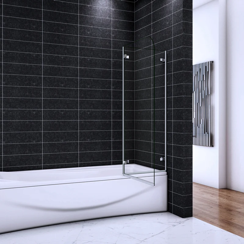 Pare-baignoire 100 / 110 / 120 x140cm Océan écran de baignoire 5mm verre de sécurité