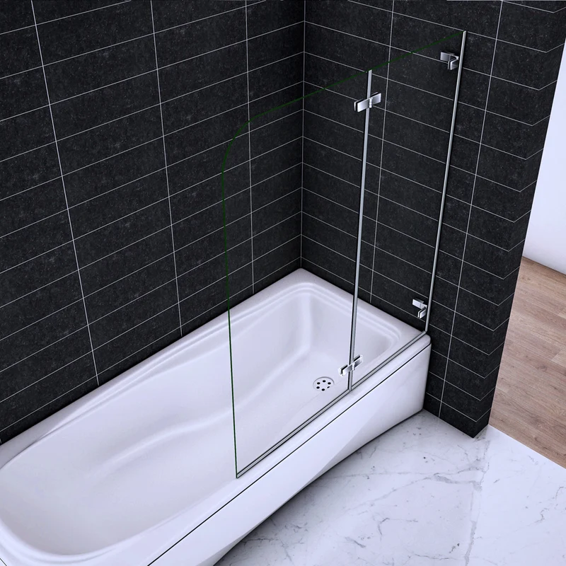 Pare-baignoire 100 / 110 / 120 x140cm Océan écran de baignoire 5mm verre de sécurité