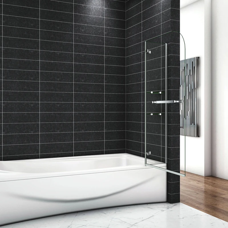 Pare-baignoire 90 / 100 / 120 x140cm Océan écran de baignoire 5mm verre de sécurité