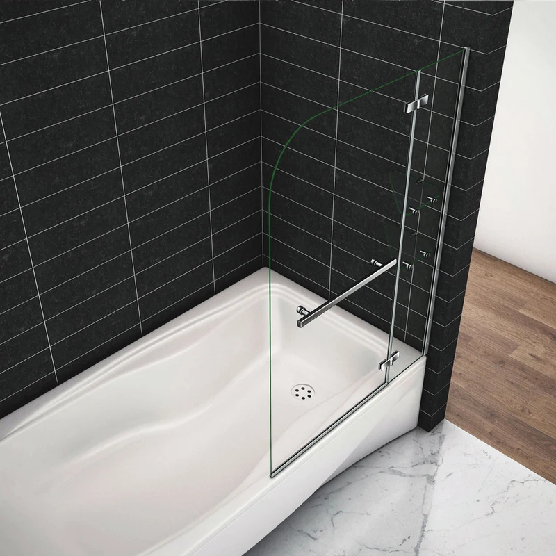 Pare-baignoire 90 / 100 / 120 x140cm Océan écran de baignoire 5mm verre de sécurité