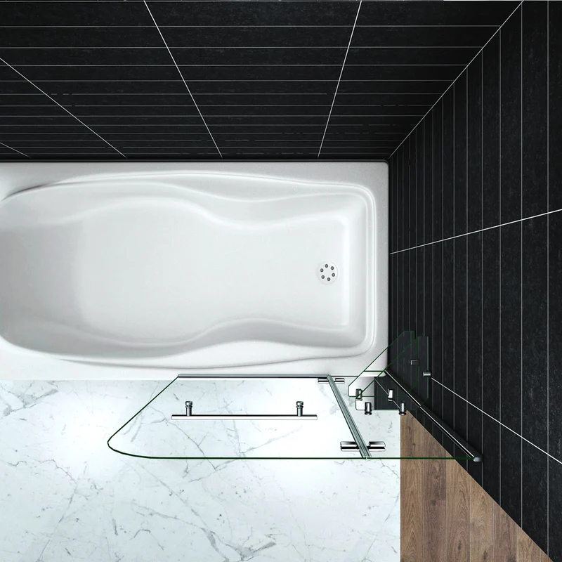 Pare-baignoire 90 / 100 / 120 x140cm Océan écran de baignoire 5mm verre de sécurité