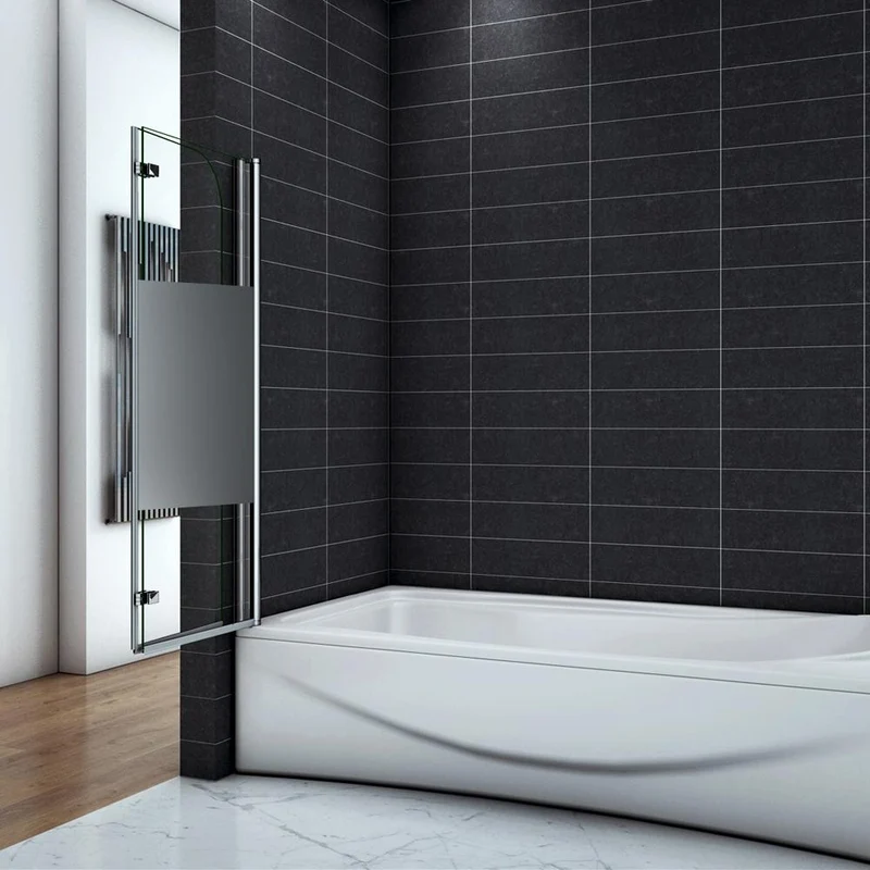 Pare-baignoire 90 / 100 / 120 x140cm Océan écran de baignoire 6mm verre anticalcaire