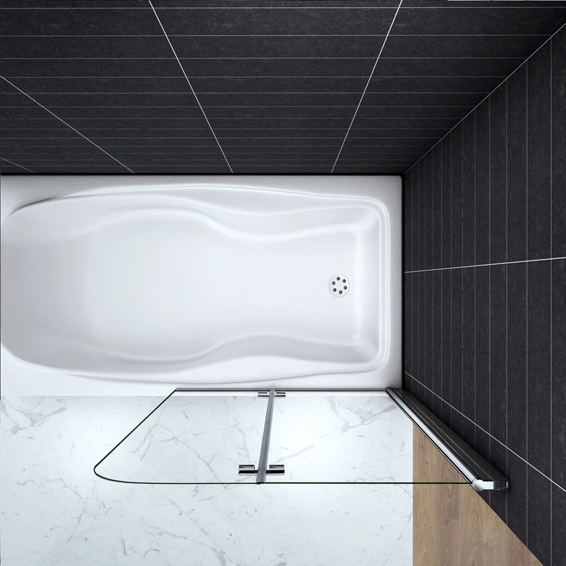 Océan Pare-baignoire 90 / 100 / 110 / 120x140cm Océan écran de baignoire 6mm verre anticalcaire
