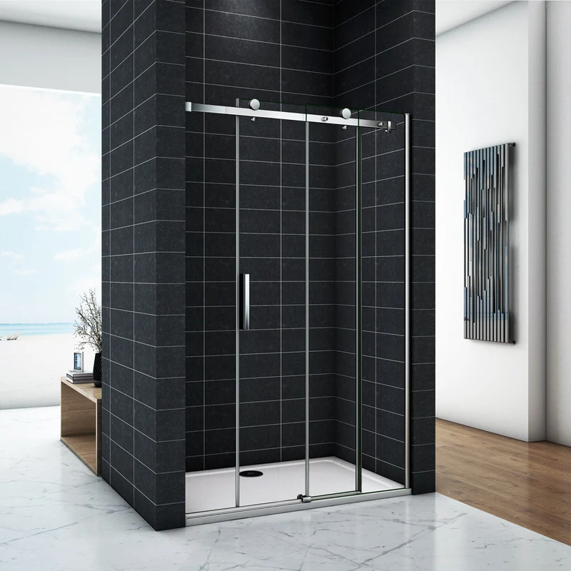 Océan Porte de douche 100 / 110 / 120 / 130 / 140 / 150 / 160x195cm en 8mm verre anticalcaire modèle de Bara