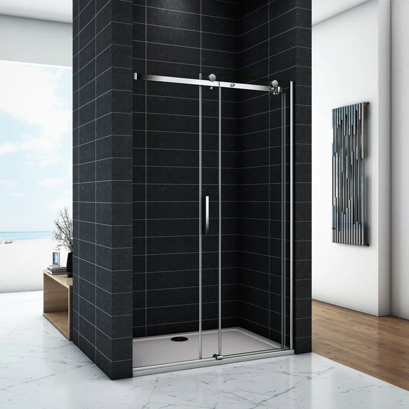 Océan Porte de douche 100 / 110 / 120 / 130 / 140 / 150 / 160x195cm en 8mm verre anticalcaire modèle de Bara