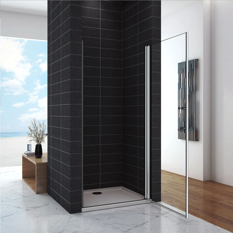 Porte de douche 197cm en 6mm verre anticalcaire porte de douche pivotante modèle d'écouti