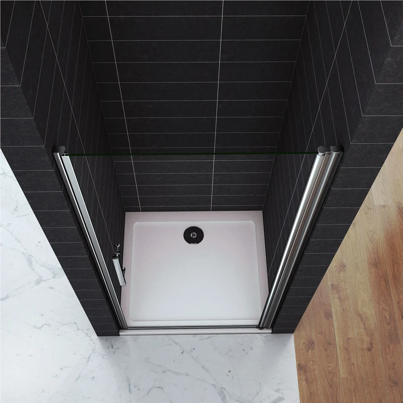 Porte de douche 197cm en 6mm verre anticalcaire porte de douche pivotante modèle d'écouti