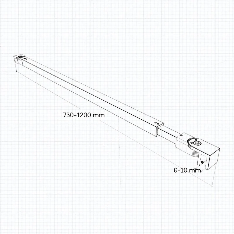 Paroi de douche avec volet pivotant 40x200cm modèle d' Itaroi avec une barre 73-120cm