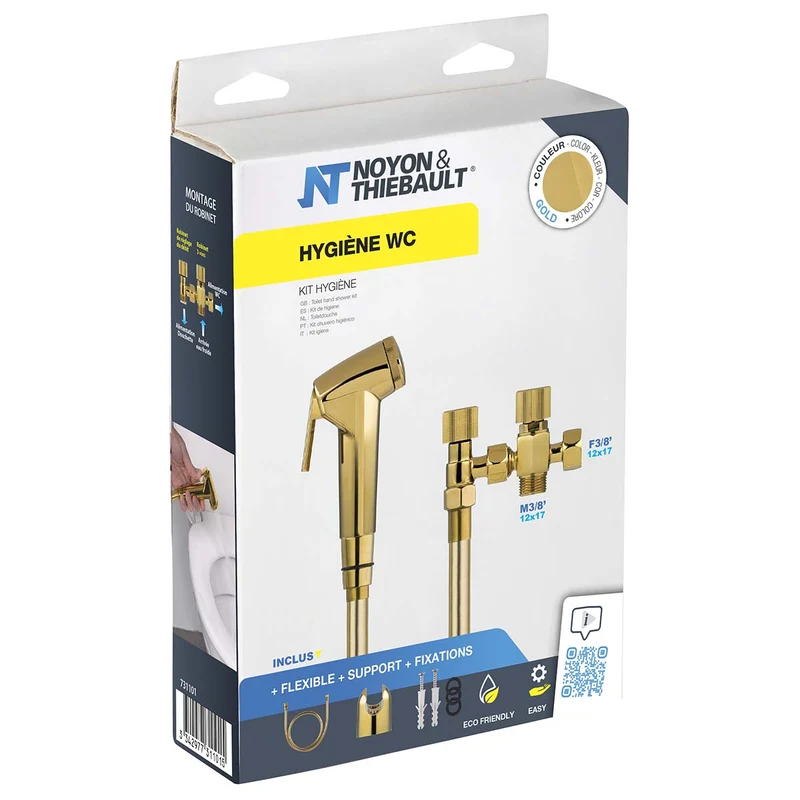 Kit hygiène WC doré