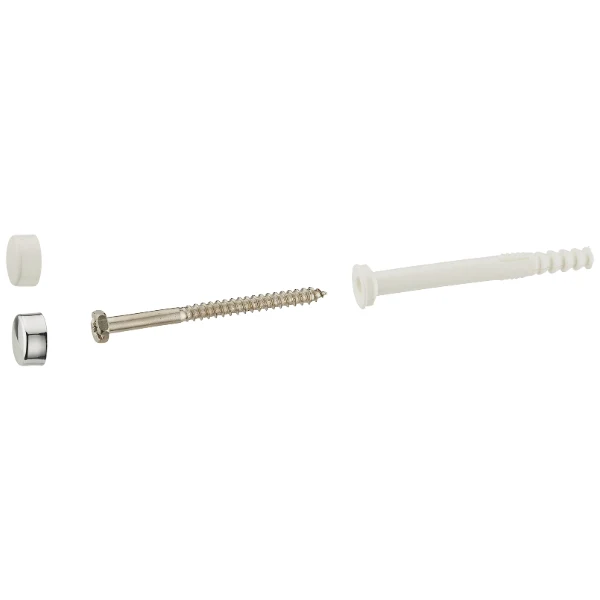 Fixations WC tirefonds 6x80 mm chevilles 8x80 mm avec cuvette de protection x2