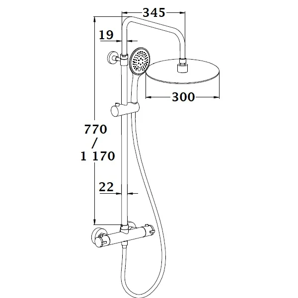 Colonne de douche tête plate PALOMA