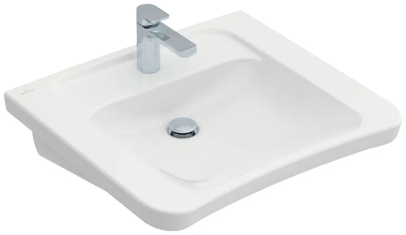 Lavabo vita TARGA ARCHITECTURA trou de robinetterie central percé sans trop-plein 650 x 550 mm blanc Réf. 51786801 VILLEROY ET BOCH