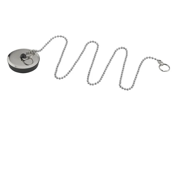 Bouchon évier chromé à chaînette