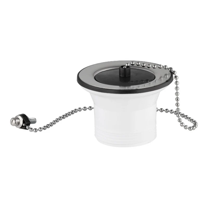 Bonde évier inox + bouchon