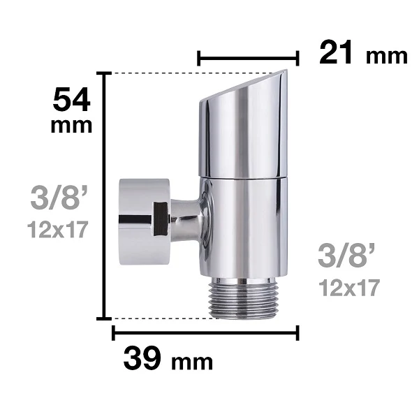 Robinet WC equerre design manette oblique