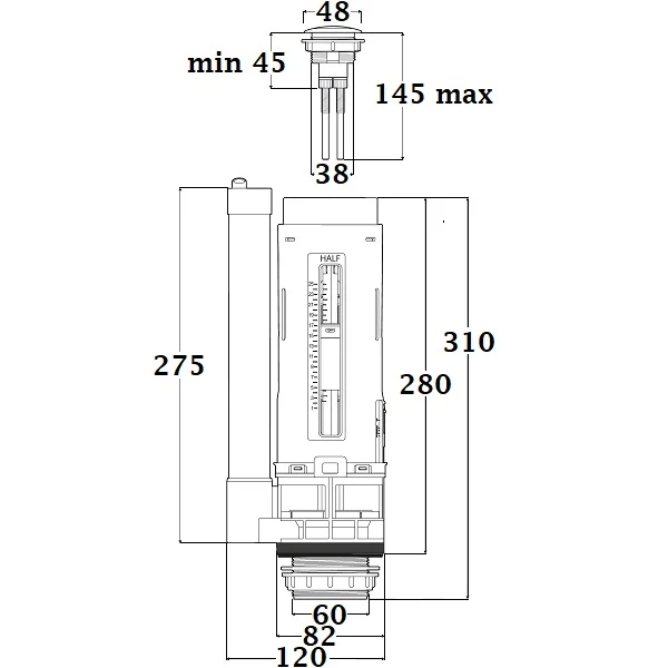 Mécanisme WC NF double poussoir