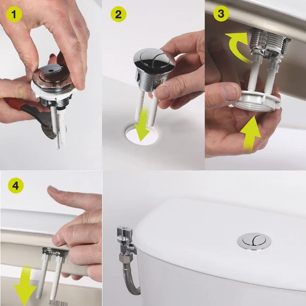Bouton Double Poussoir Mécanisme WC