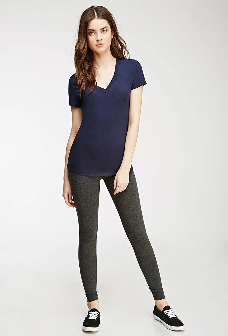 Blue Cotton Leggings