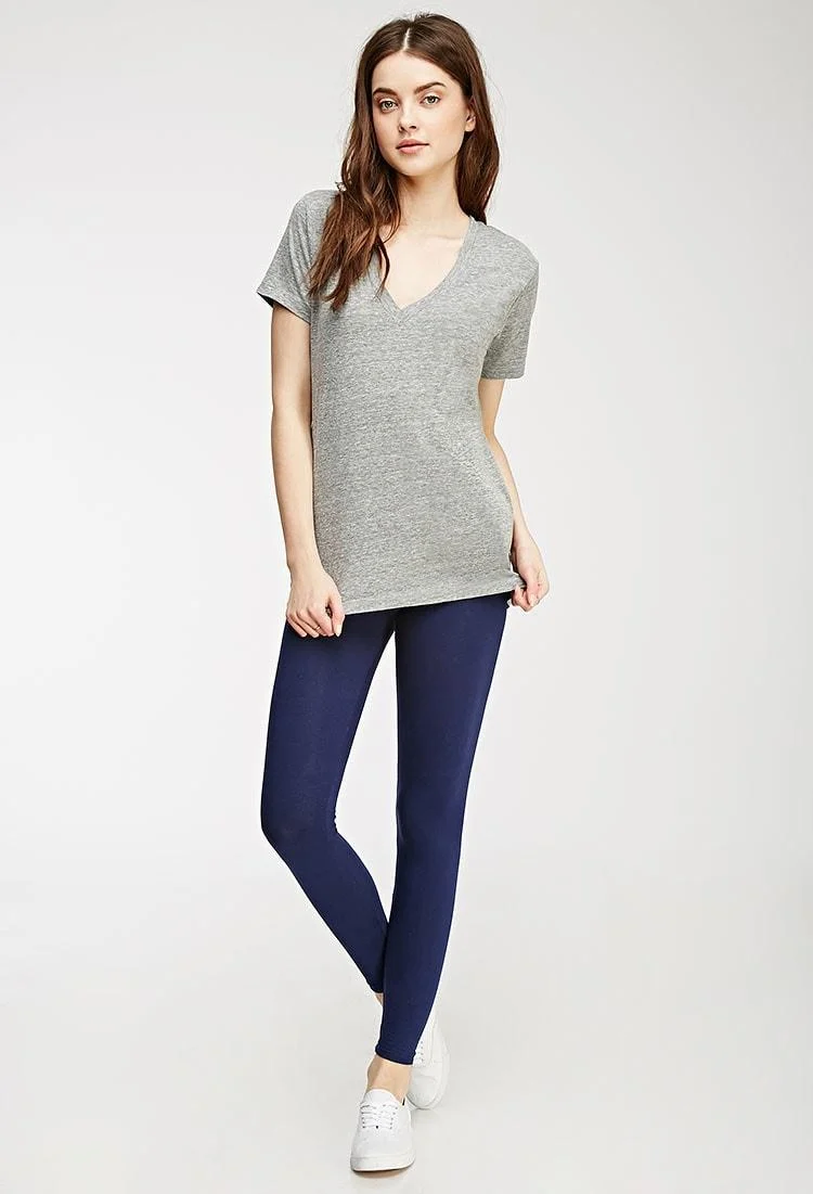 Grey Cotton Leggings