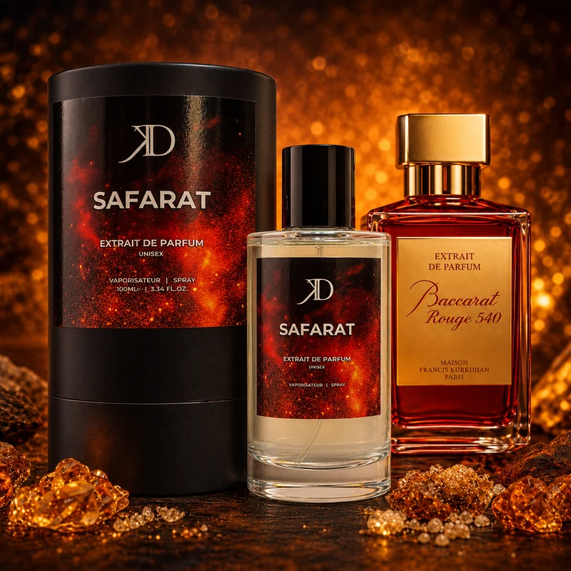 KD - SAFARAT Extrait de Parfum | Inspiré MAISON FRANCIS KURKDJIAN BACCARAT ROUGE 540 EXTRAIT DE PARFUM