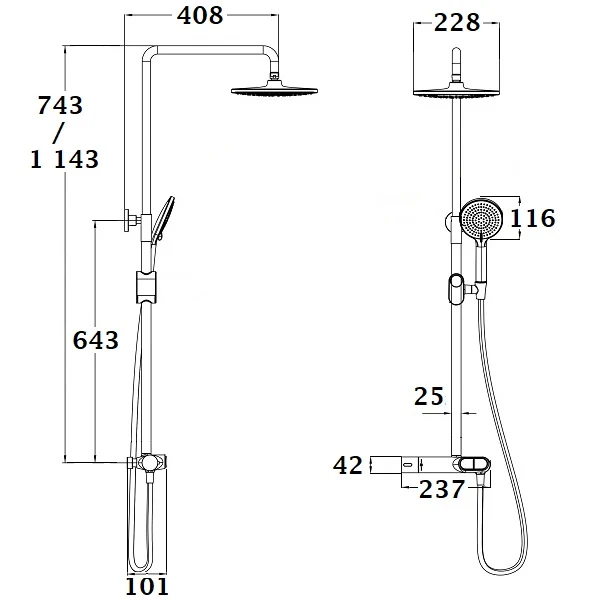 Colonne de Douche avec Bouton Poussoir SWITCHEA