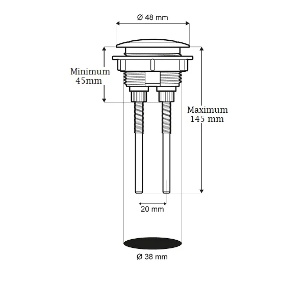 Mécanisme WC 3/6 litres à poussoir