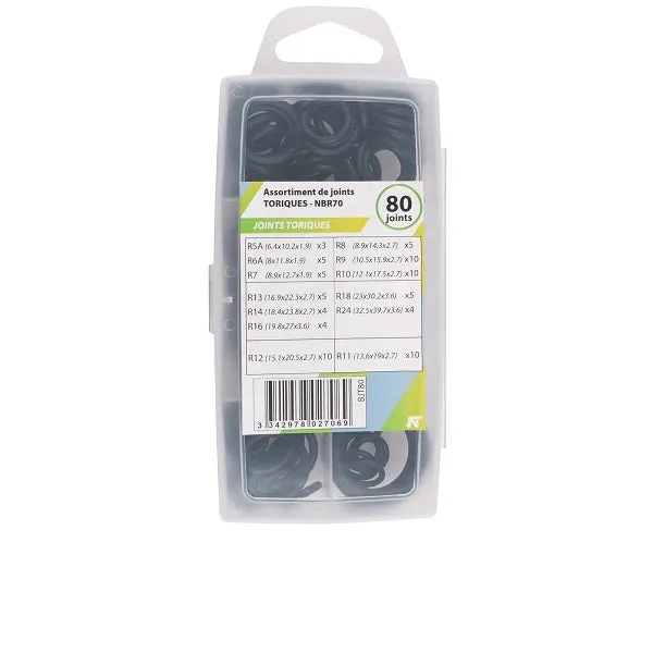 Coffret assortiment 80 joints toriques