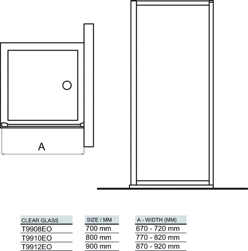 Paroi fixe latéral 800 mm verre transparent IDEAL STANDARD