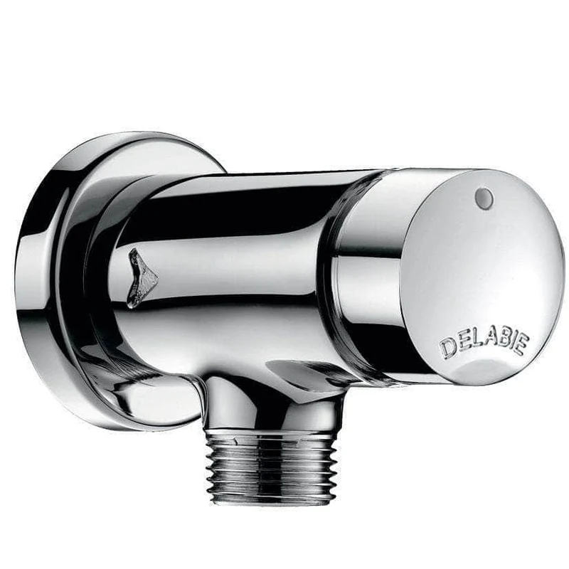 Robinet temporisé 7 sec Temposoft 2 pour urinoir, à déclenchement souple à poser en applique équerre D 15 x 21 mm réf. 778800 DELABIE