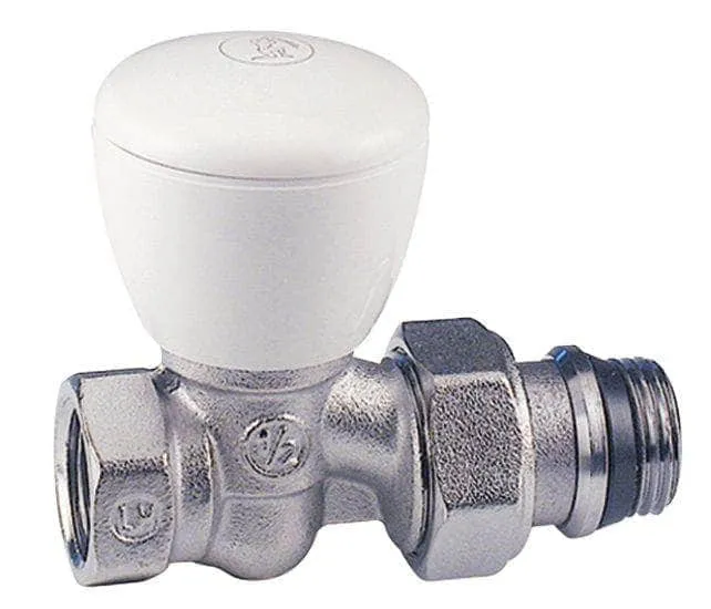 Robinet droit de radiateur nickelé. chromé diamètre 12 x 17 R6 X 32 réf. R6 x 032 GIACOMINI
