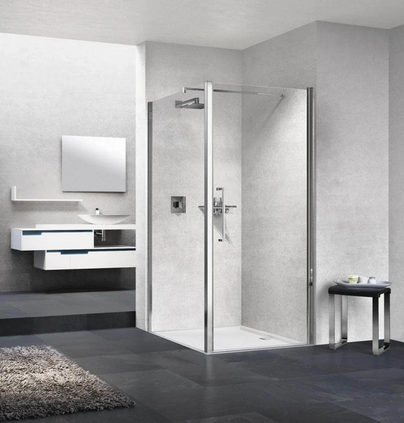 Paroi de douche Young 2 f1b 77 extensible 77-79cm verre trempe transparent silver réf Y2F1B771B NOVELLINI