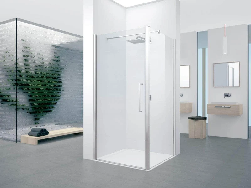 Paroi de douche Young 2 f1b 77 extensible 77-79cm verre trempe transparent silver réf Y2F1B771B NOVELLINI