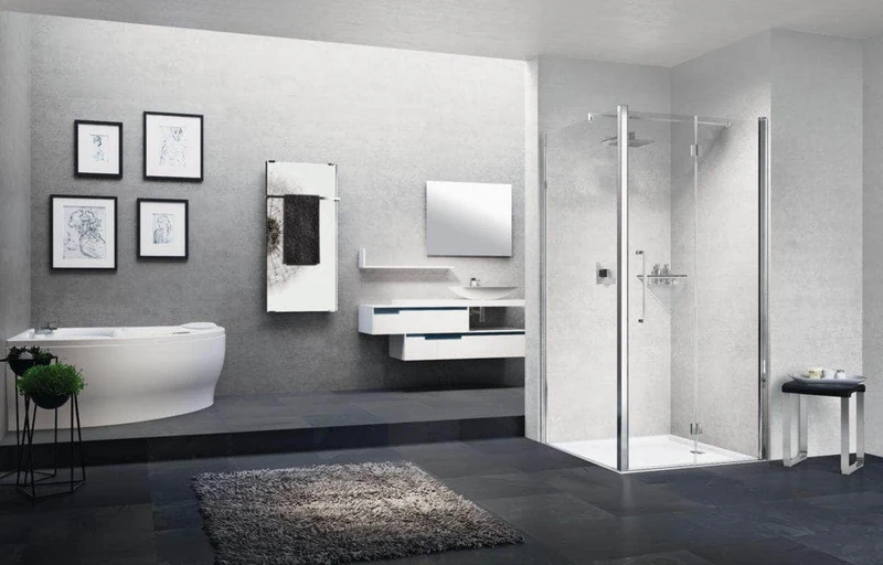 Paroi de douche Young 2 f1b 77 extensible 77-79cm verre trempe transparent silver réf Y2F1B771B NOVELLINI