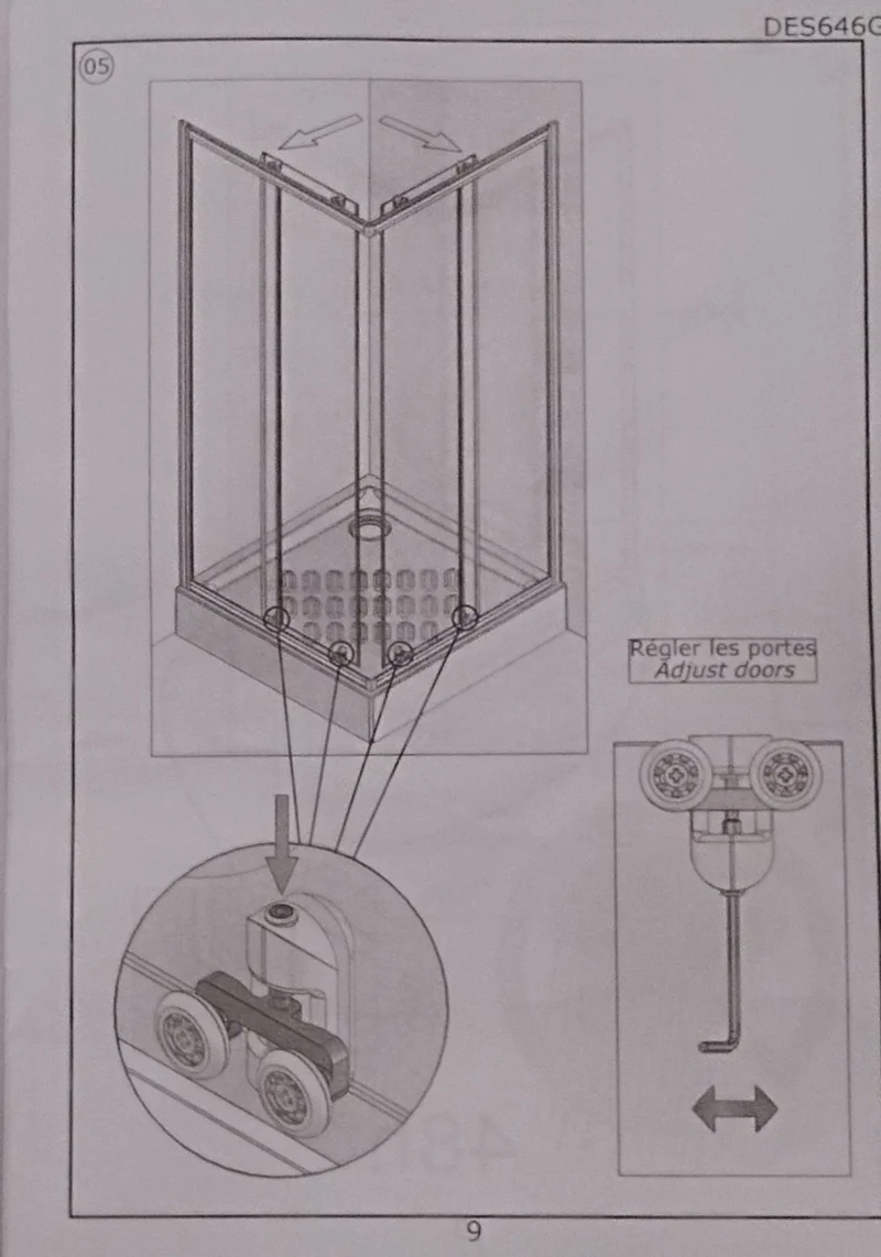Kinedo - Paroi douche accès d angle Supra II A, 100 x 80, verre transparent, chromé