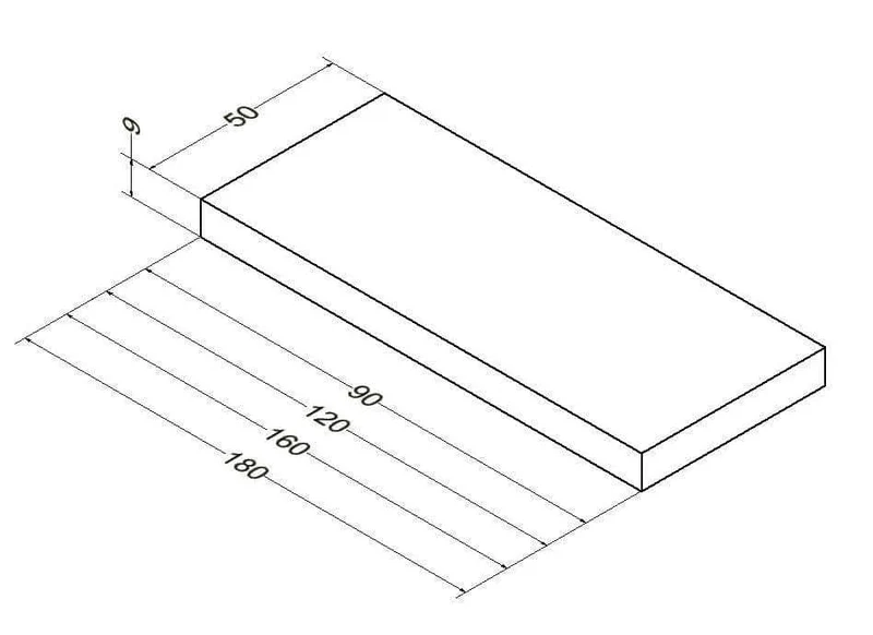Plan Alterna Zao 160 cm épais 9 cm Ardoise ALTERNA