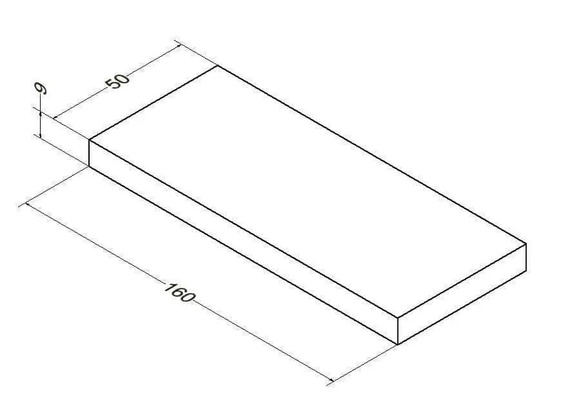 Plan Alterna Zao 160 cm épais 9 cm Ardoise ALTERNA