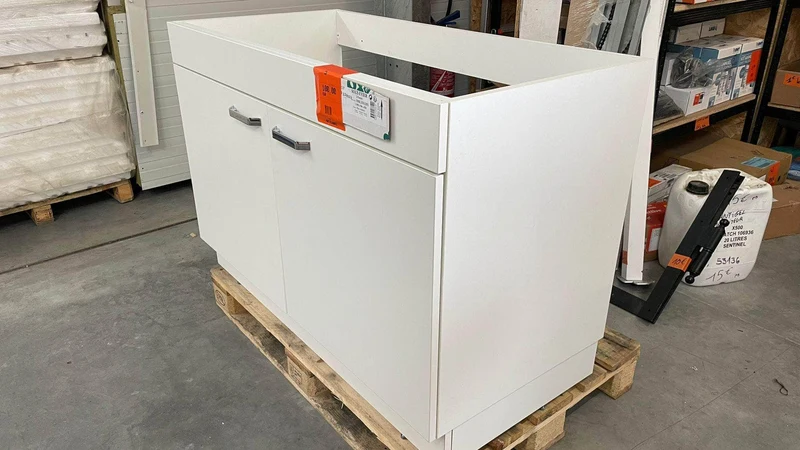 Meuble sous évier 2 Portes 1190x586x820 mm blanc structuré GENTE meuble France Ref, fournisseur : TP02,XH120X Code-barres : 3395710833190