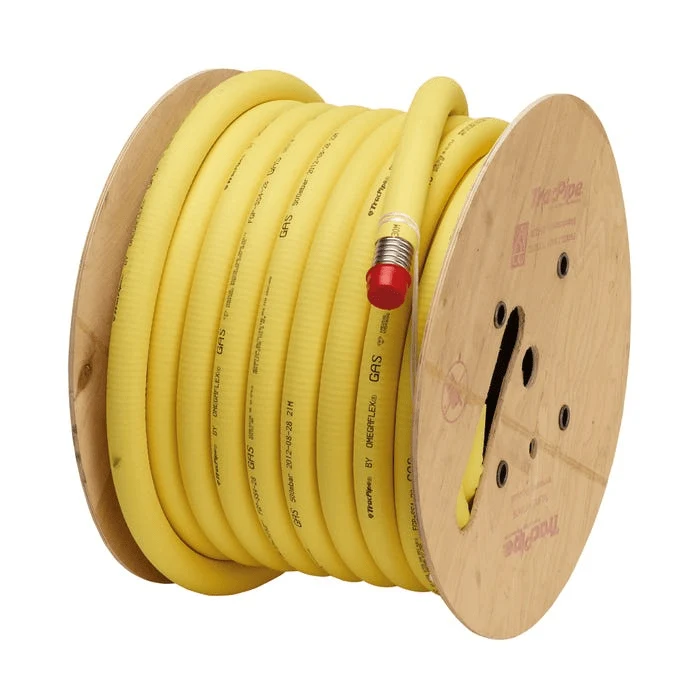 Tuyau PLT inox gainé PE jaune TRACPIPE® DN15 75 mètres BANIDES Réf FGP-SSA-15-75