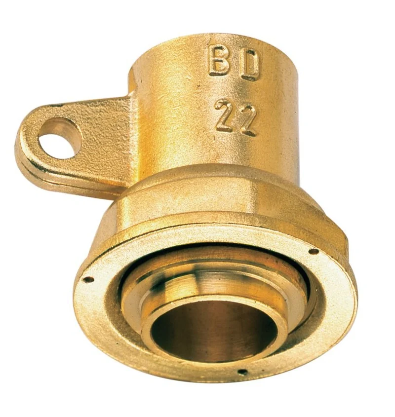 Raccord droit 2 pièces à joint plat compteur à oreille BD2309CU écrou 6/20 à braser sur cuivre : 22 DN : cal. 20 NF Réf. 0230961