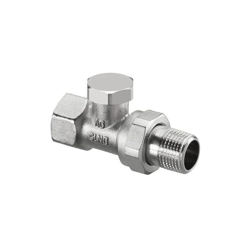 Coude de réglage de radiateur Combi 2 DN 10, PN 10 F, té de réglage, laiton, nickelé, avec préglage/fermeture Réf.1091161