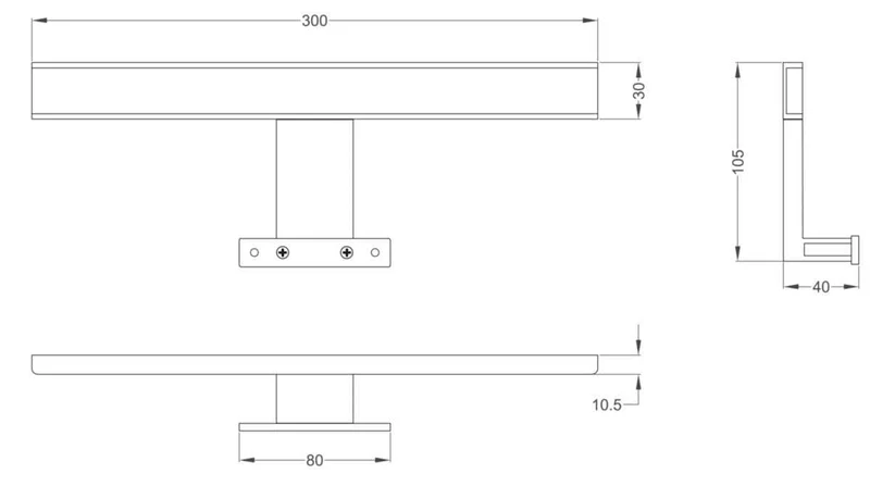Spot LED Alterna Réglette métal 30 cm chromé ALTERNA