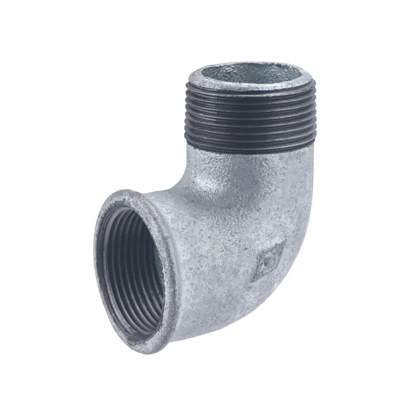Raccord galva coude mâle femelle