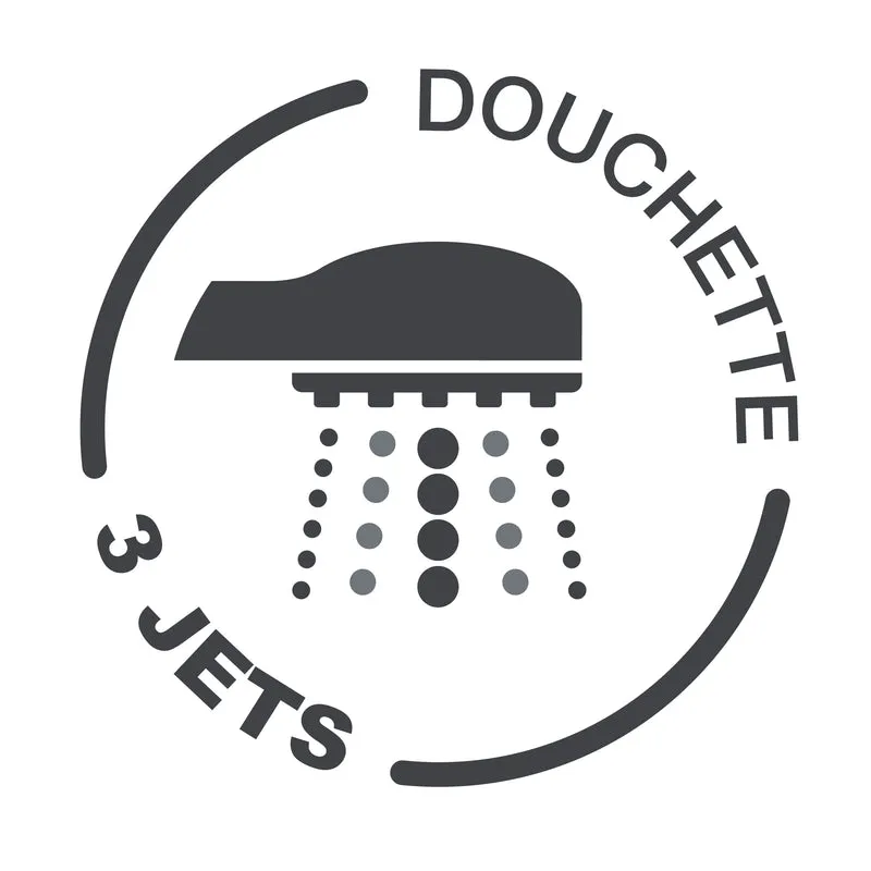 Kit douchette KEA NF 3 jets + flexible NF 1,50 mètre + support mural