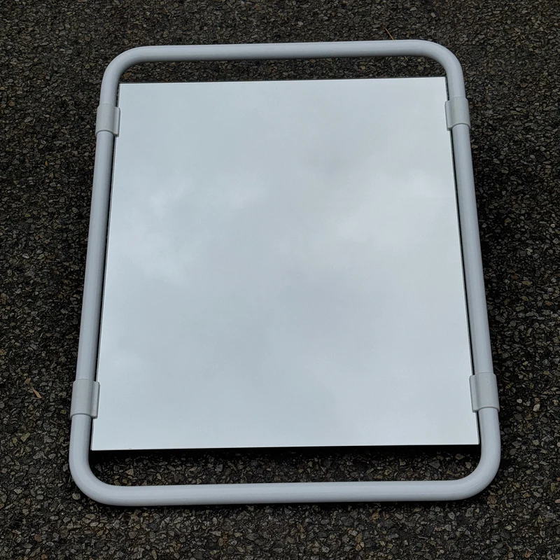 Miroir aluminium blanc - 742 x 561 mm - Pellet orientable réf. 047601 Orientable