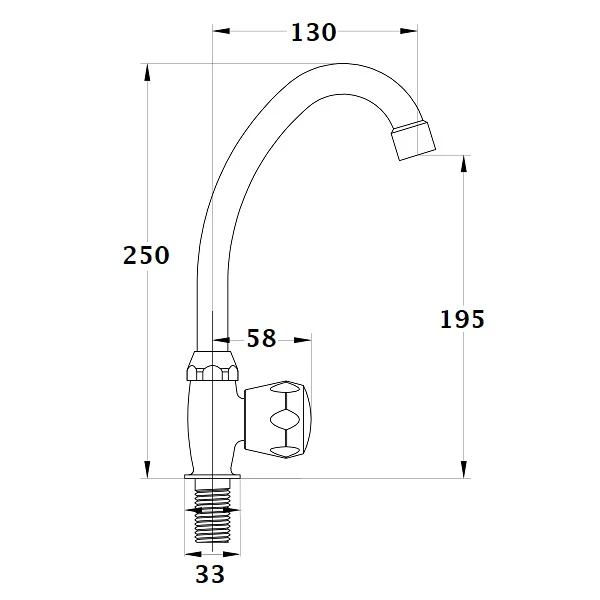 Robinet lave mains haut bec mobile BOURGET
